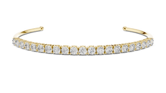 Open Tennis Diamond Bangle Bracelet | Lab-Grown Diamonds 18K Gold