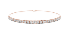 Graduated Chain Style Tennis Diamond Bracelet | Round Lab-Grown Diamonds 18K Gold