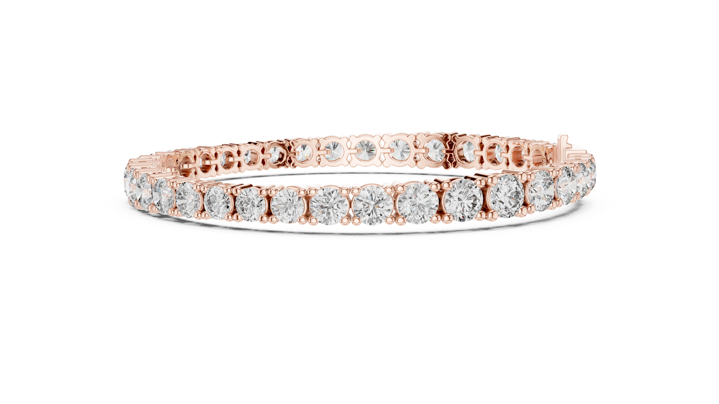 Symmetrical Graduated Round Lab - Grown Diamond Tennis Bracelet in 18K Gold