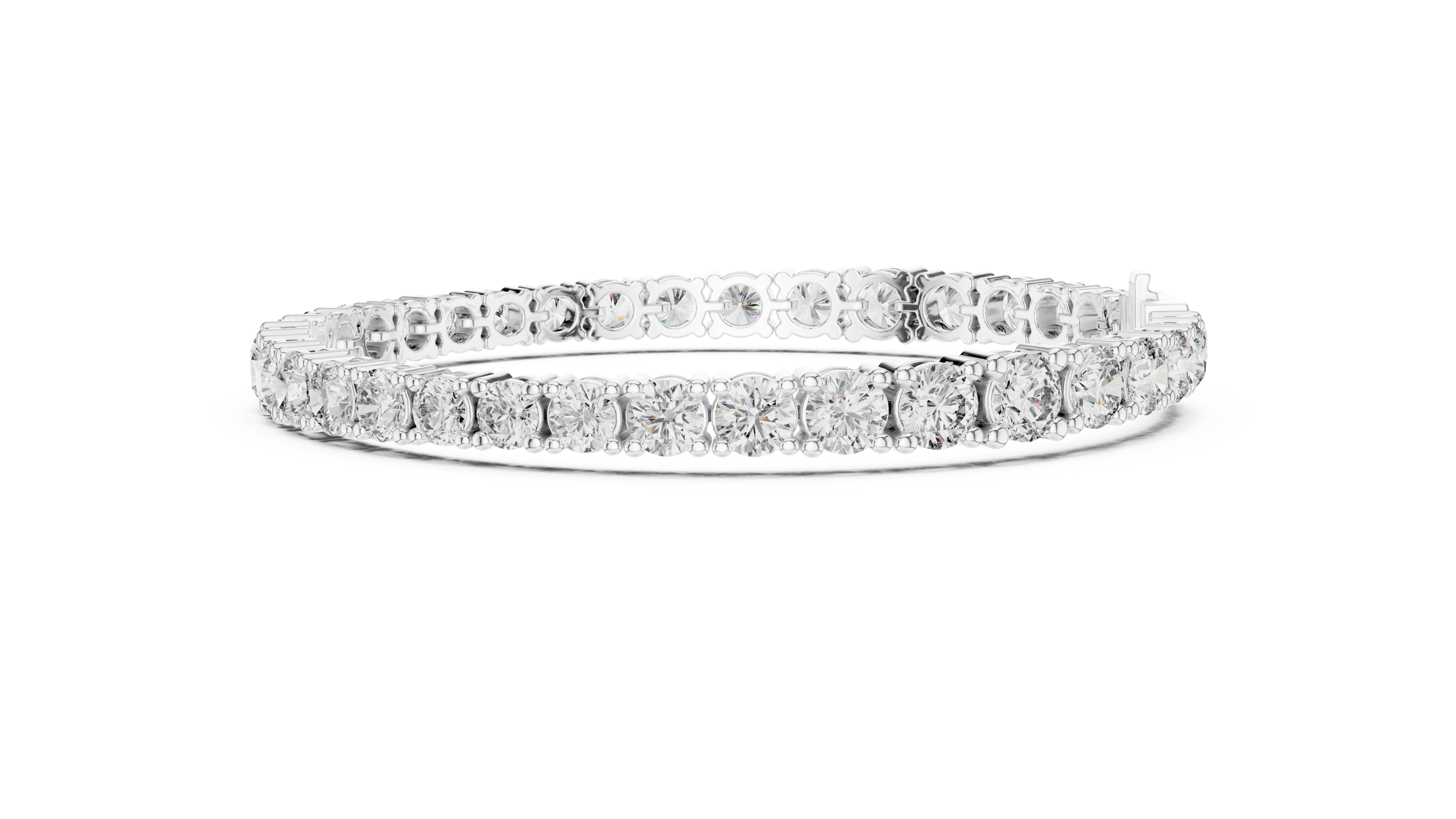 Symmetrical Graduated Round Lab - Grown Diamond Tennis Bracelet in 18K Gold