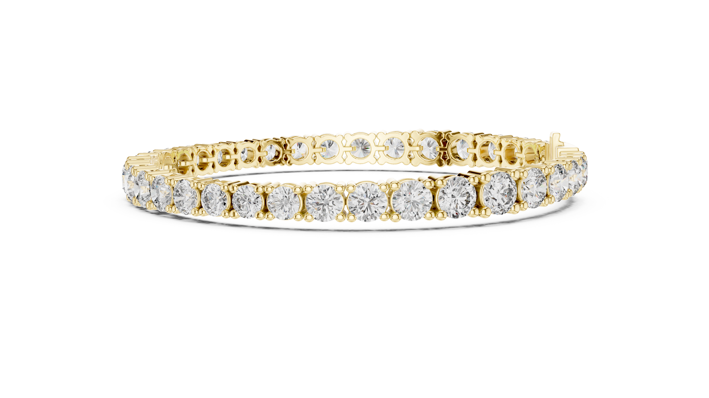 Symmetrical Graduated Round Lab - Grown Diamond Tennis Bracelet in 18K Gold