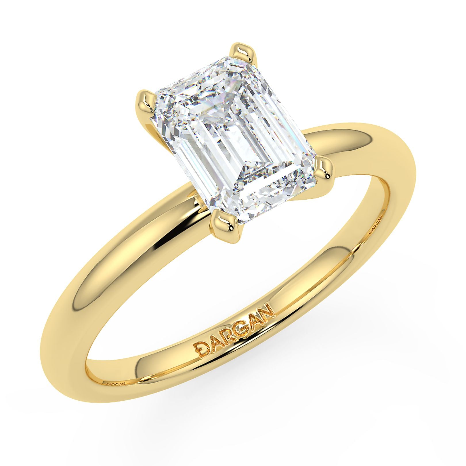 1–3 Carat Emerald Cut Lab Grown Diamond Solitaire Ring | Step-Cut Brilliance | IGI Certified | 18K White, Yellow & Rose Gold