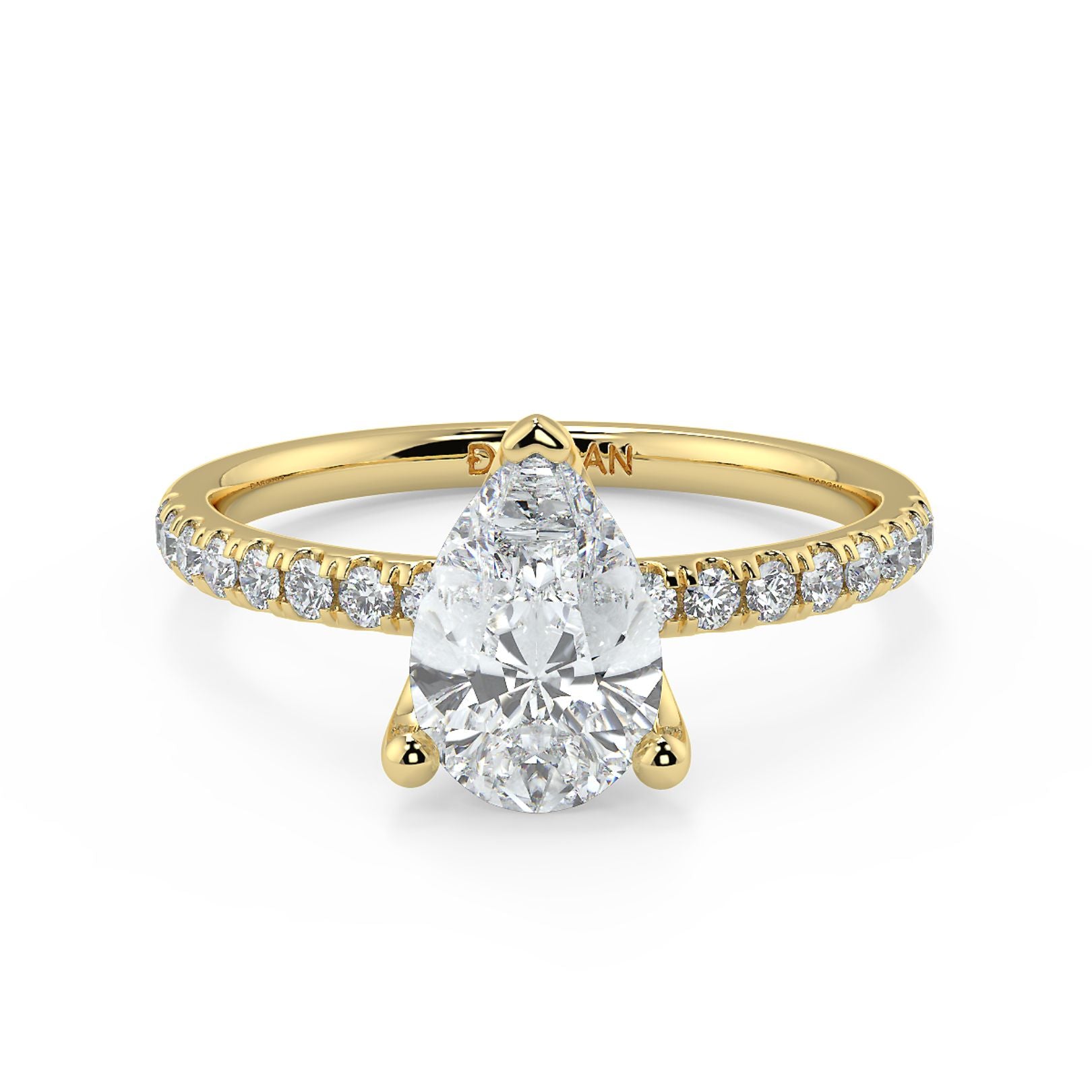 1–3 Carat Pear Cut Lab Grown Diamond Solitaire Ring | 3-Prong Setting | IGI Certified | 18K White, Yellow & Rose Gold