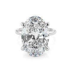 10 Carat Oval Lab Grown Diamond Solitaire Ring | Classic Four-Prong Setting | IGI Certified | 18K White Gold