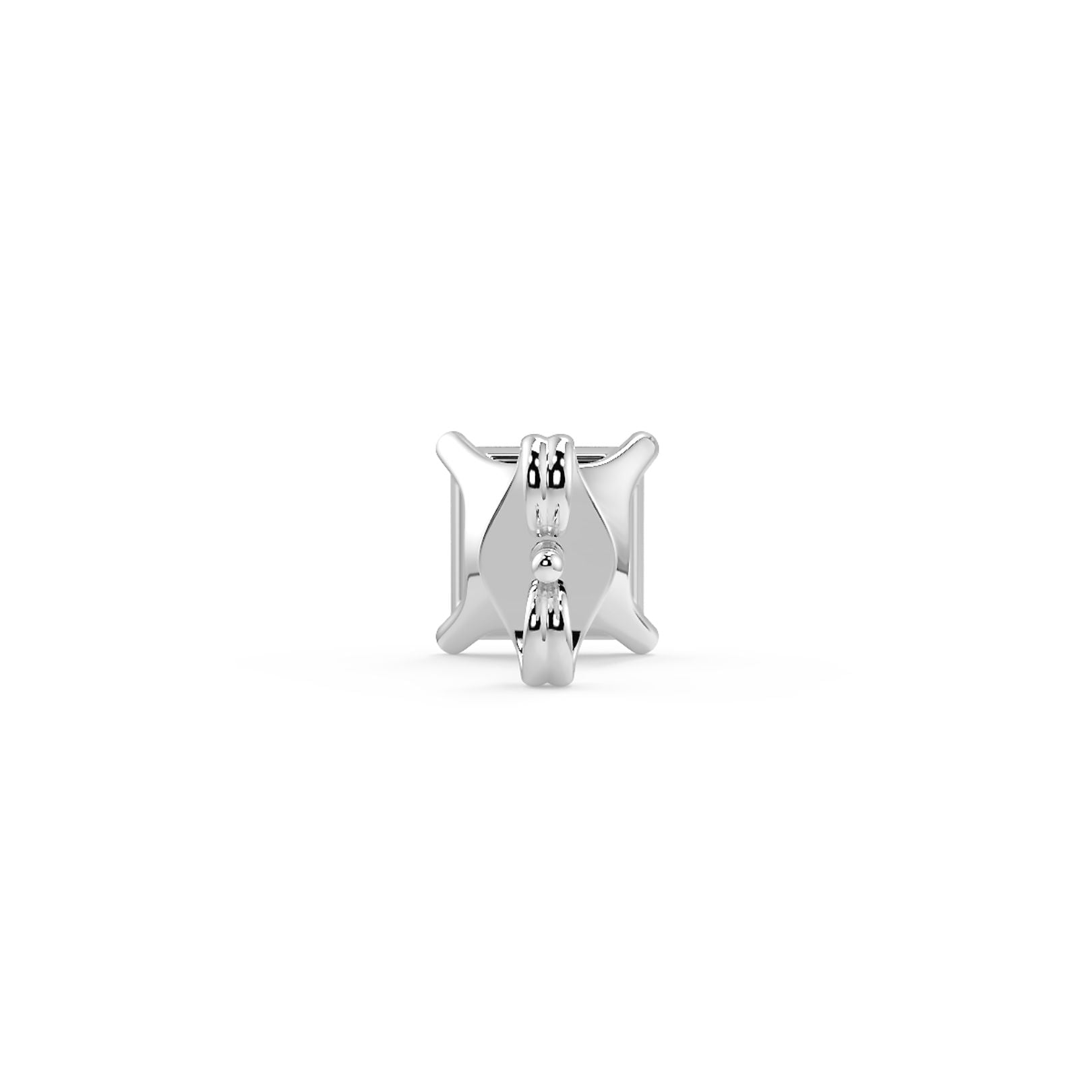 0.5–4 Carat Princess Cut Lab Grown Diamond Stud Earrings | Square Brilliant Solitaire | 18K White, Yellow & Rose Gold