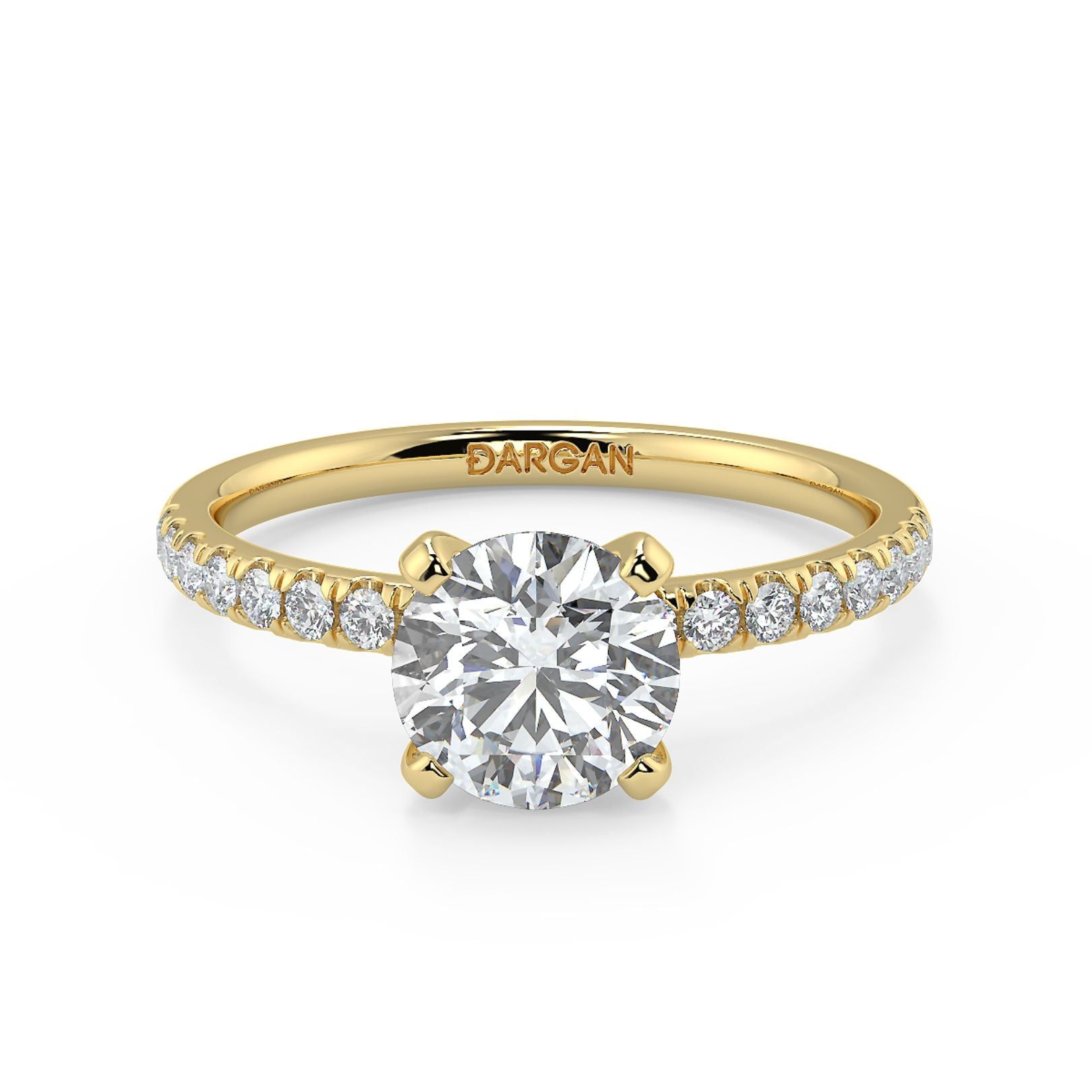 1–3 Carat Round Cut Lab Grown Diamond Solitaire Ring | Classic Pavé Band | IGI Certified | 18K White, Yellow & Rose Gold