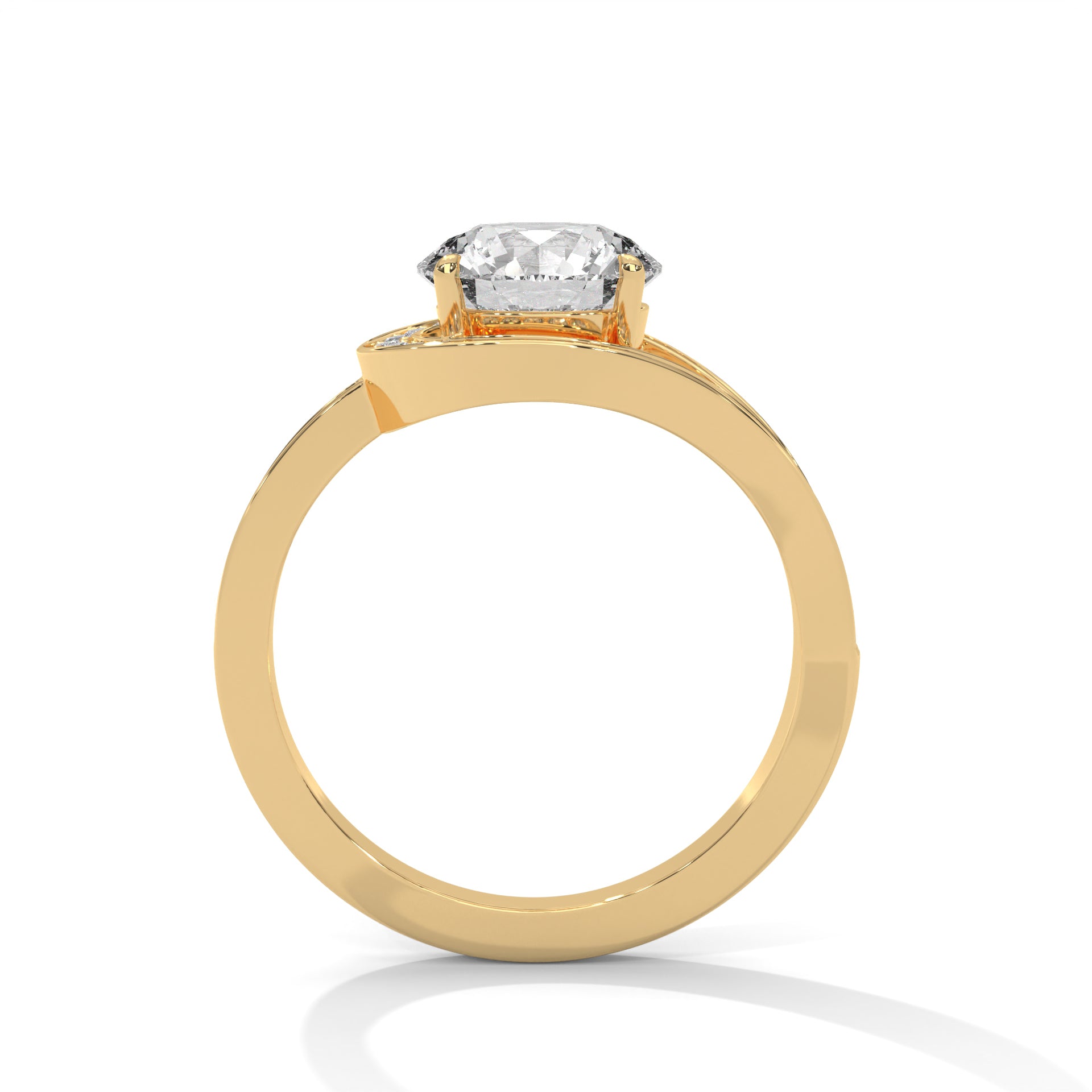 1–3 Carat Round Brilliant Lab-Grown Diamond Solitaire Ring with Half Split Shank – 18K Gold