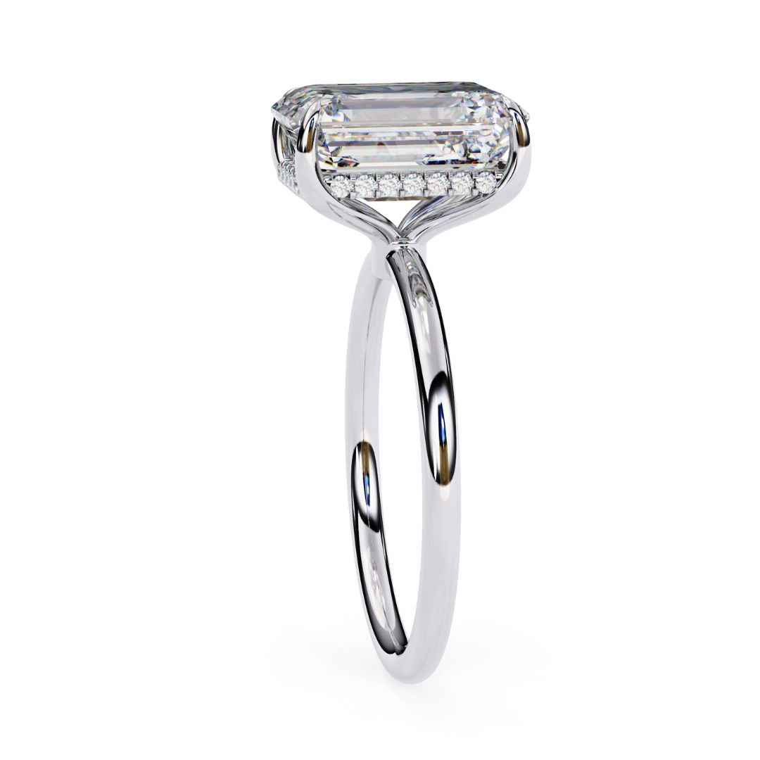 1–5 Carat Radiant Cut Lab Grown Diamond Hidden Halo Ring | Classic Solitaire | Dual Tone Options | IGI Certified | 18K Gold