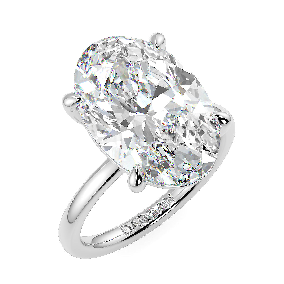 10 Carat Oval Lab Grown Diamond Solitaire Ring | Classic Four-Prong Setting | IGI Certified | 18K White Gold