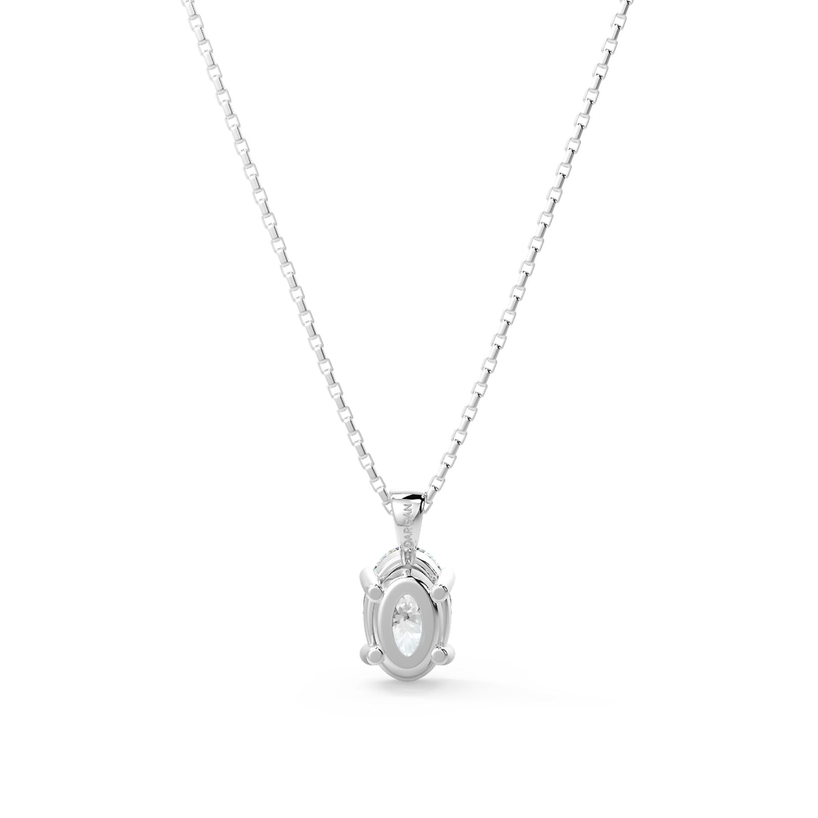 Oval Cut Lab-Grown Diamond Solitaire Pendant Necklace with Chain | 18K Gold | 0.50–3 Carats