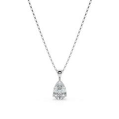 Pear Cut Lab-Grown Diamond Solitaire Pendant Necklace with Chain | 18K Gold | 0.50–3 Carats
