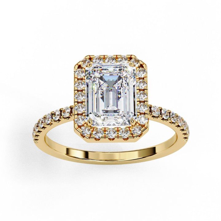 Emerald-Cut Lab-Grown Diamond Halo Ring