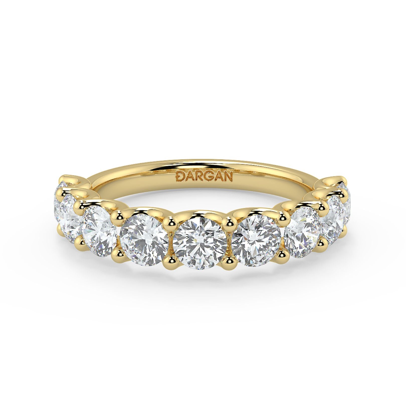 Half-Eternity 15-Pointer Round Lab-Grown Diamond Ring in 18K White, Yellow & Rose Gold