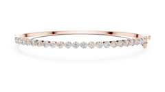 Round Lab-Grown Diamond Bangle Style Bracelet | 18K Gold Diamond Bangle