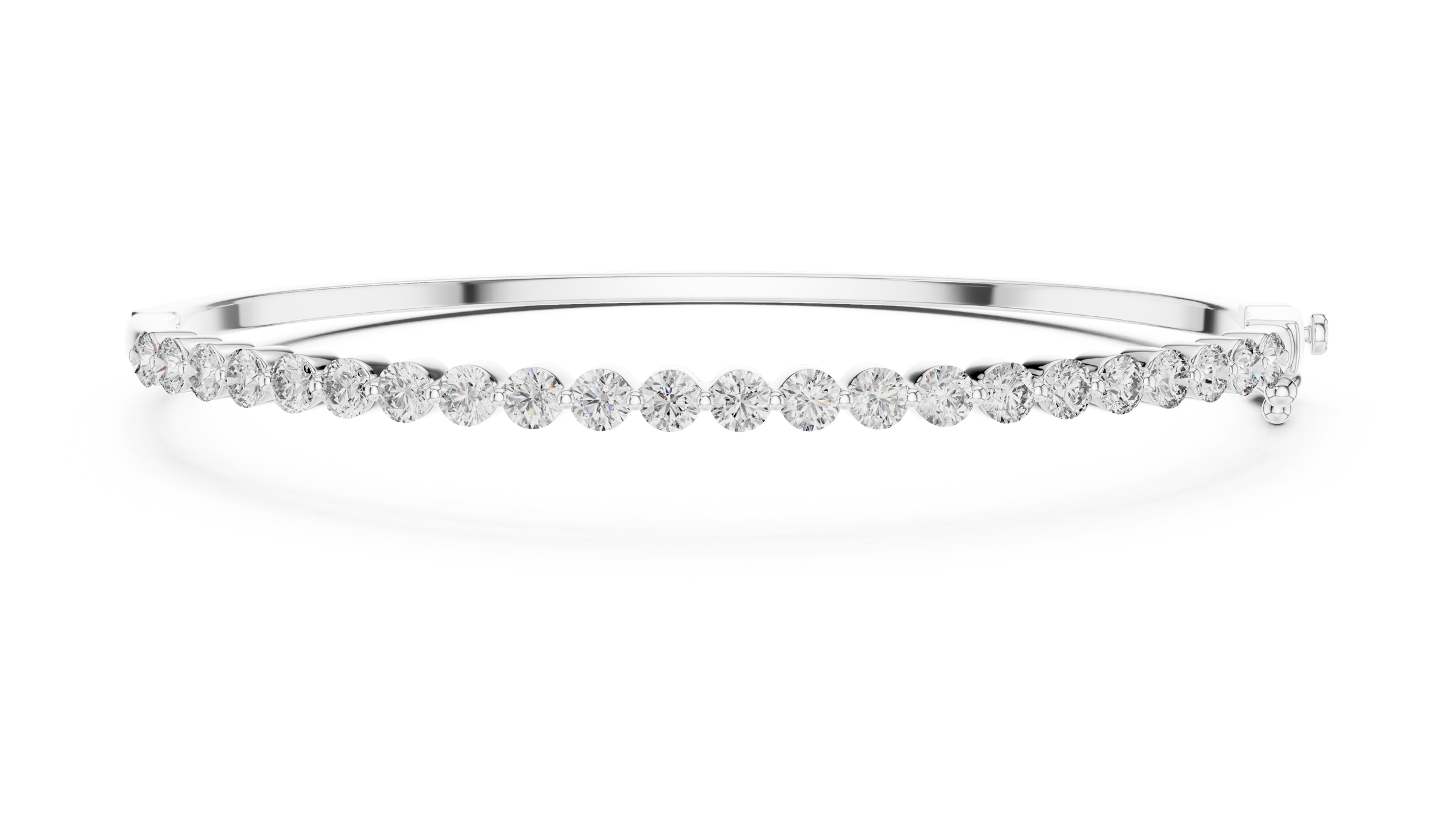 Round Lab-Grown Diamond Bangle Style Bracelet | 18K Gold Diamond Bangle