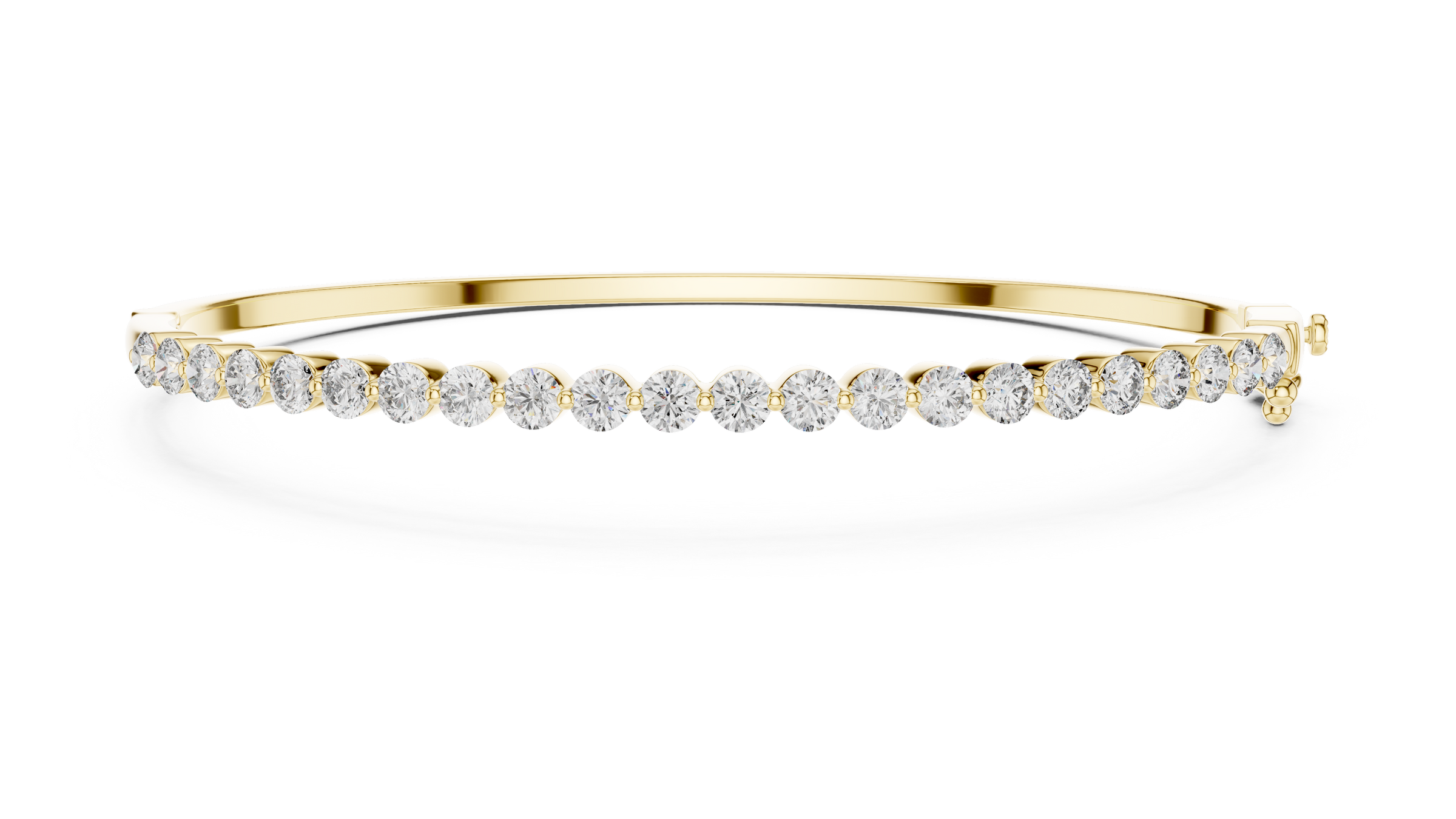 Round Lab-Grown Diamond Bangle Style Bracelet | 18K Gold Diamond Bangle
