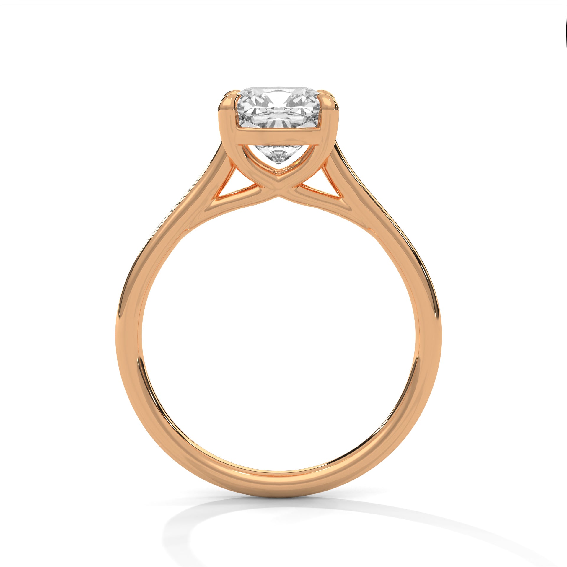 1–3 Carat Cushion Cut Lab Grown Diamond Solitaire Ring – Classic Four Prong Cathedral Setting in 18K White, Yellow or Rose Gold