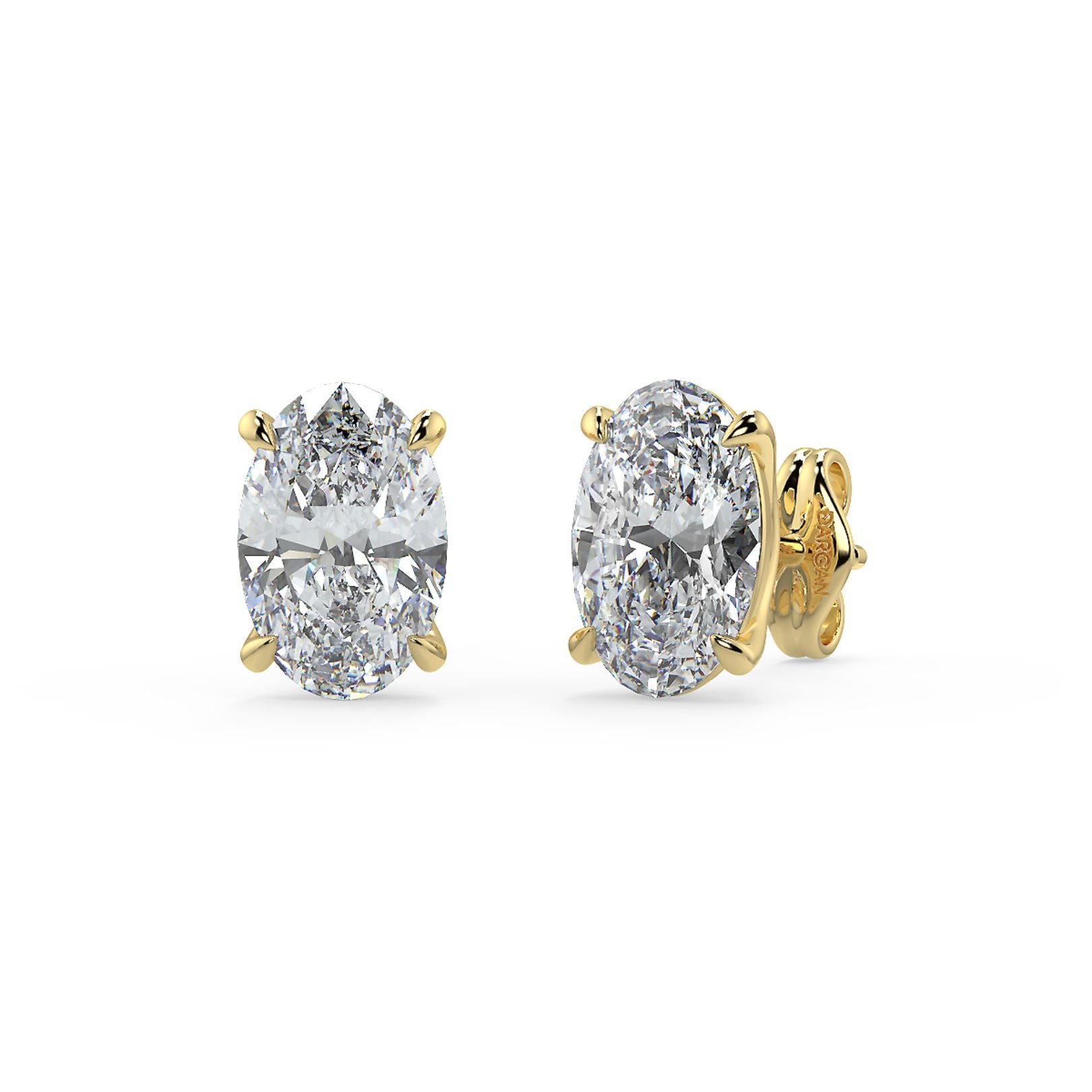0.50–4 Carat Oval Lab Grown Diamond Stud Earrings | Classic Solitaire | 18K White, Yellow & Rose Gold