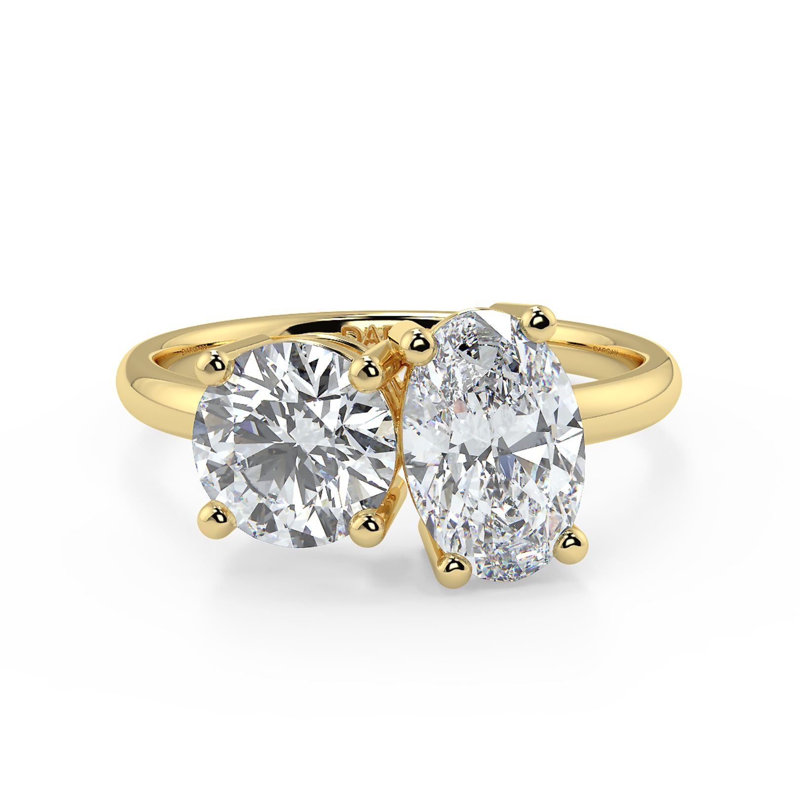 Round and Oval Toi et Moi Lab-Grown Diamond Solitaire Ring in 18K Gold