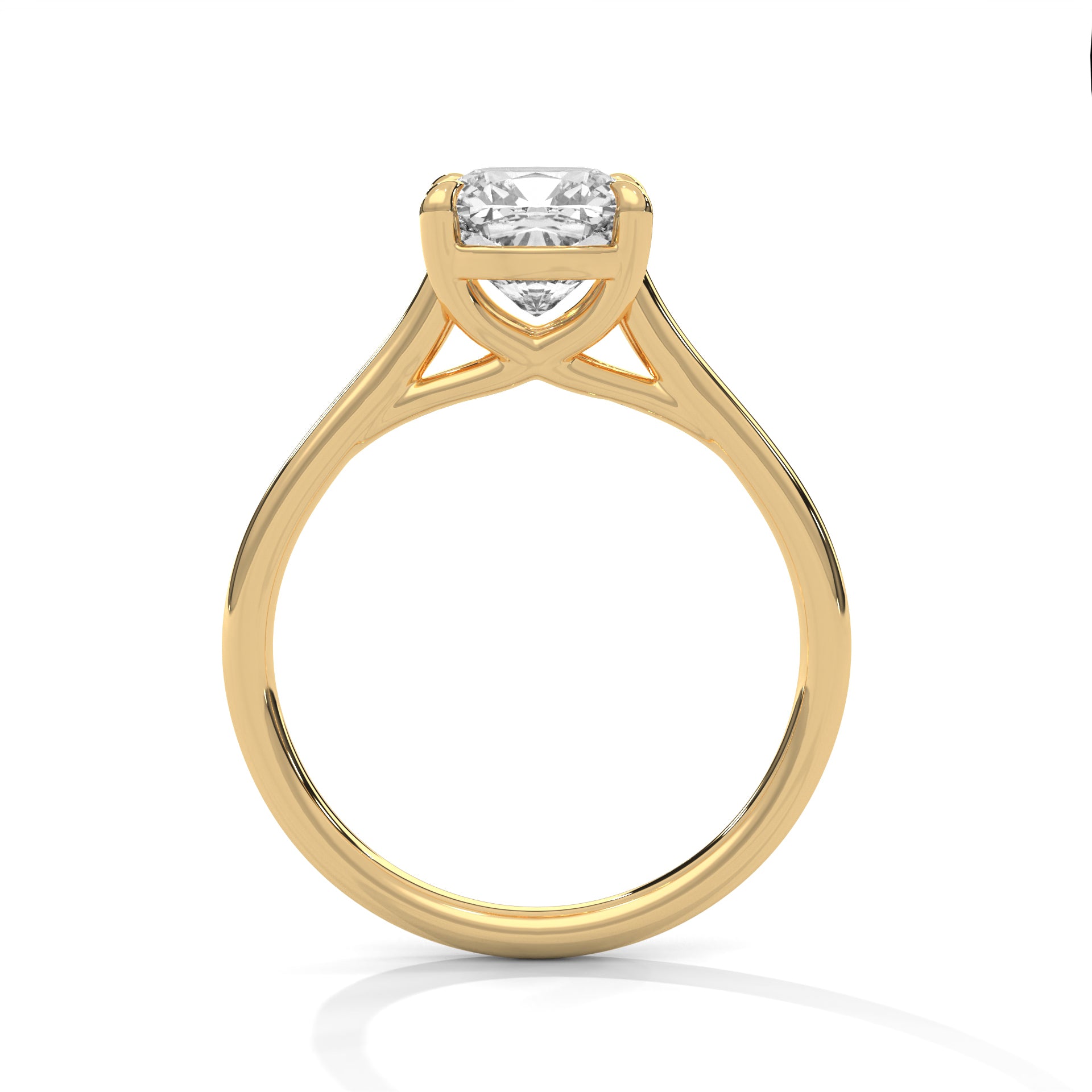 1–3 Carat Cushion Cut Lab Grown Diamond Solitaire Ring – Classic Four Prong Cathedral Setting in 18K White, Yellow or Rose Gold