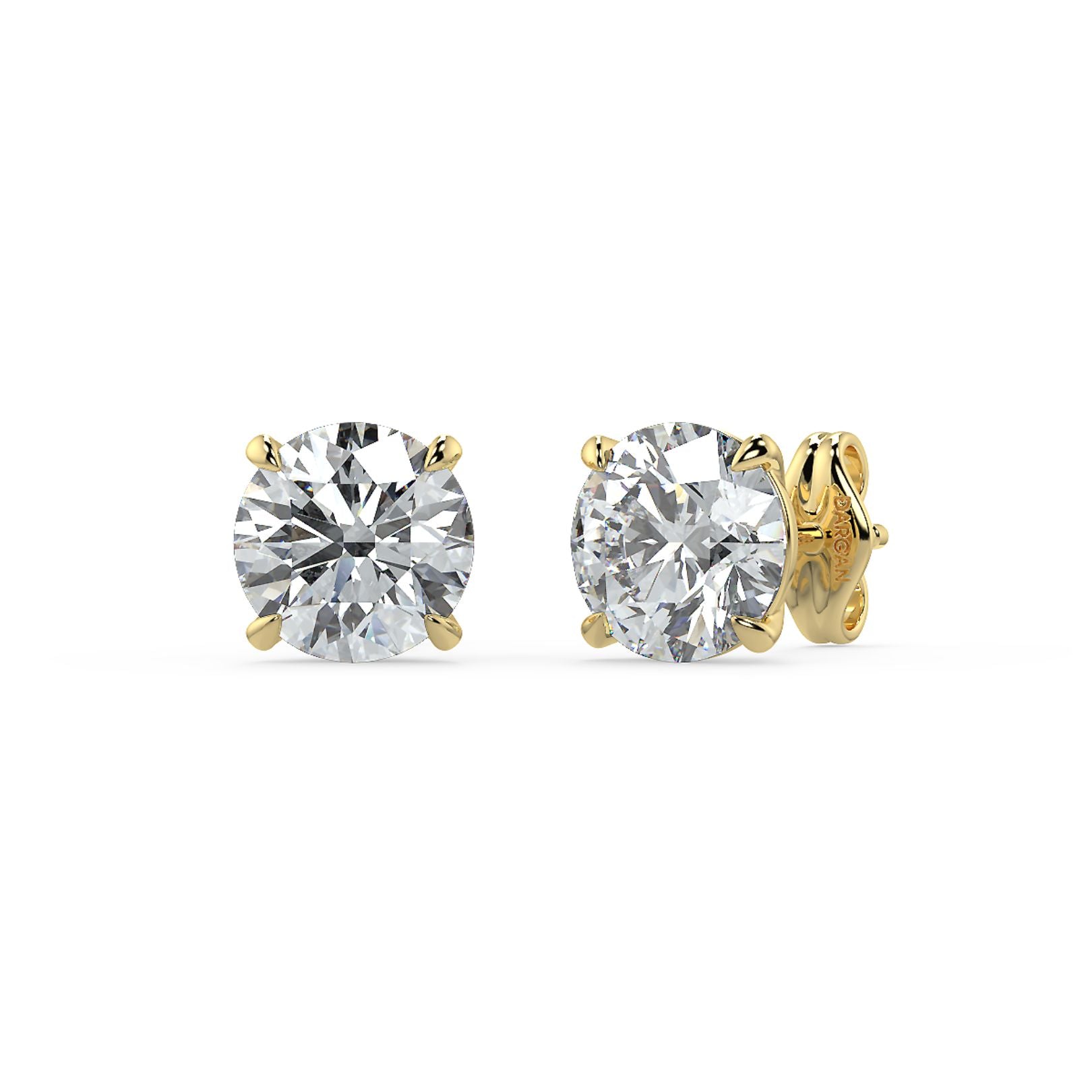 0.50–6 Carat Round Lab Grown Diamond Stud Earrings | Classic Solitaire | 18K White, Yellow & Rose Gold