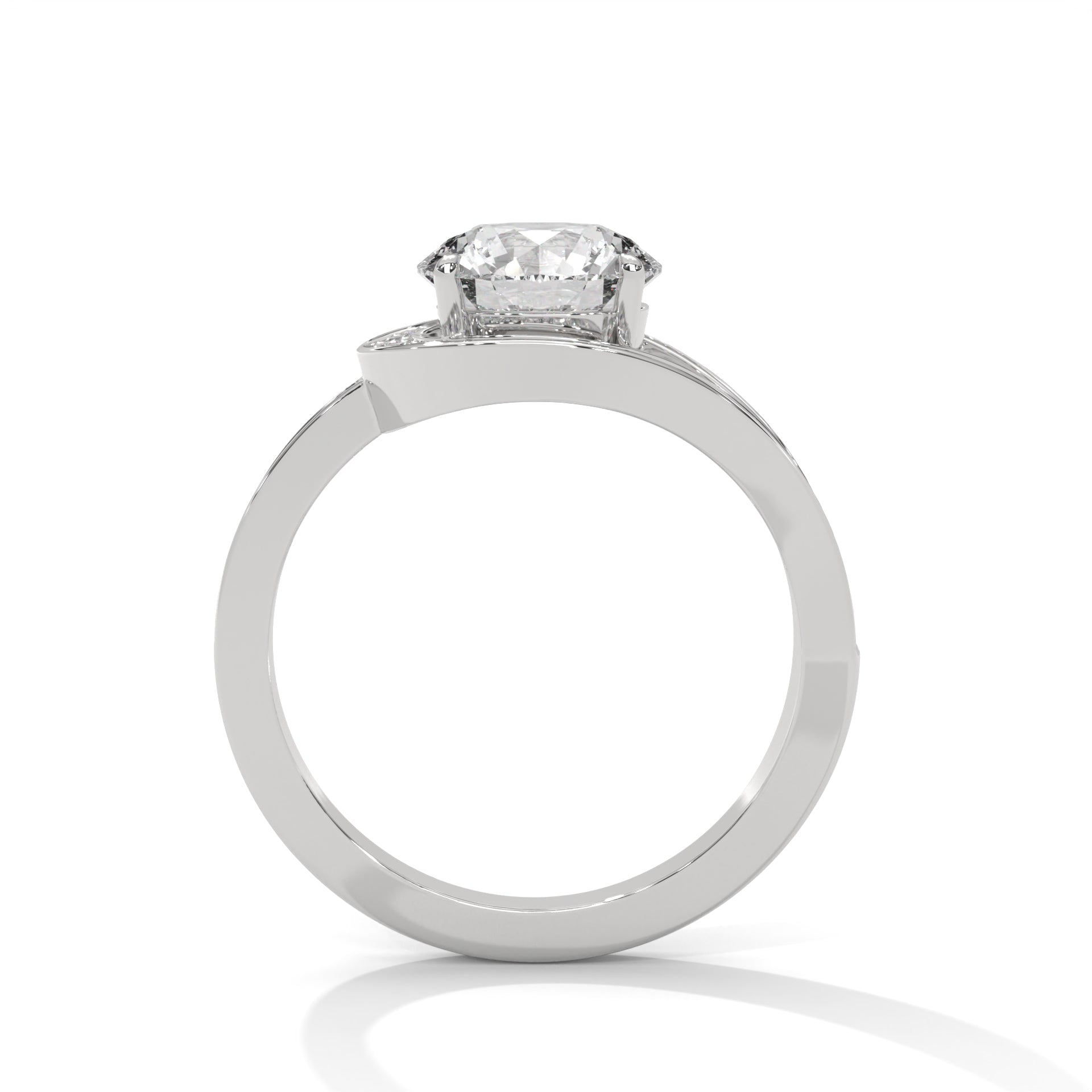 1–3 Carat Round Brilliant Lab-Grown Diamond Solitaire Ring with Half Split Shank – 18K Gold