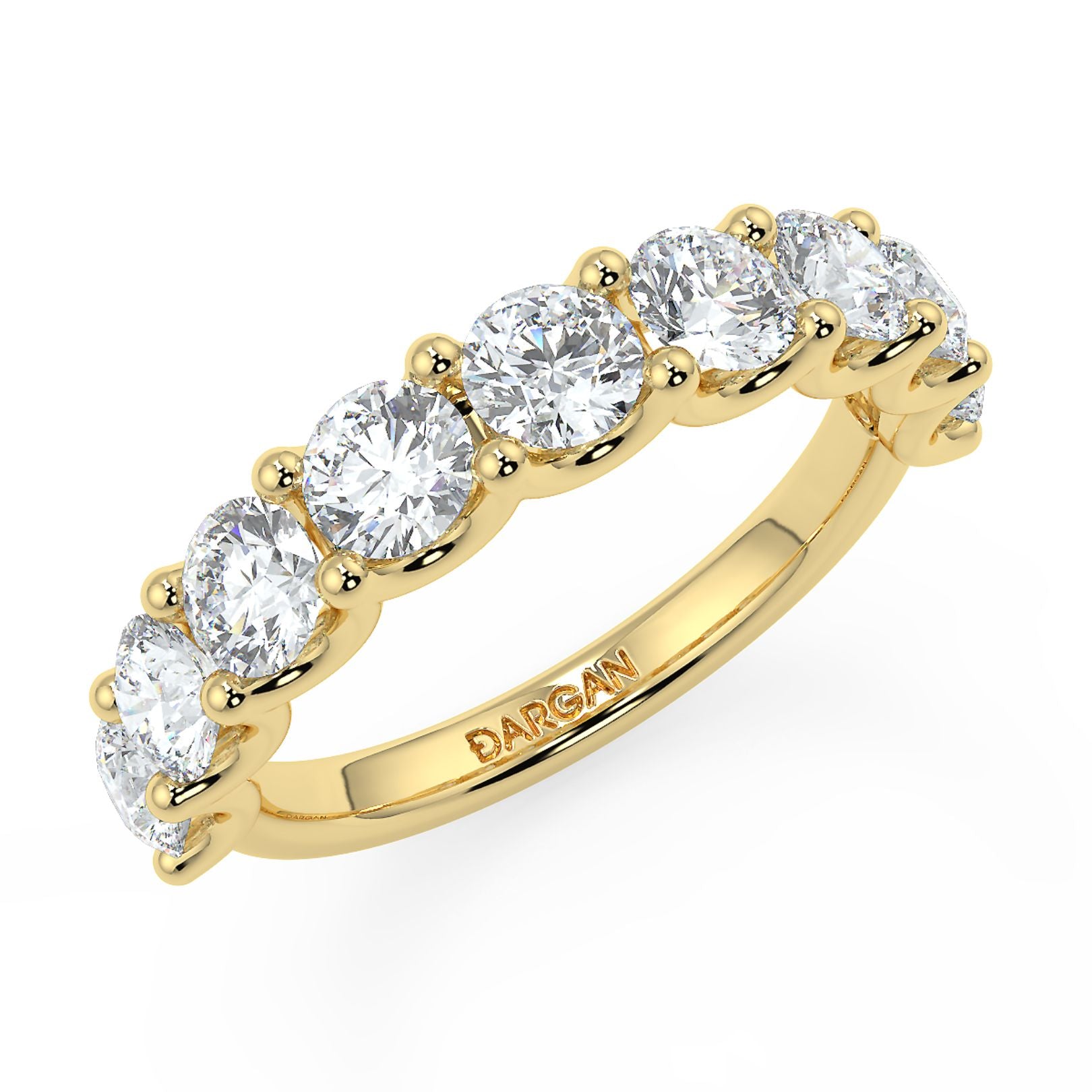 Half-Eternity 15-Pointer Round Lab-Grown Diamond Ring in 18K White, Yellow & Rose Gold