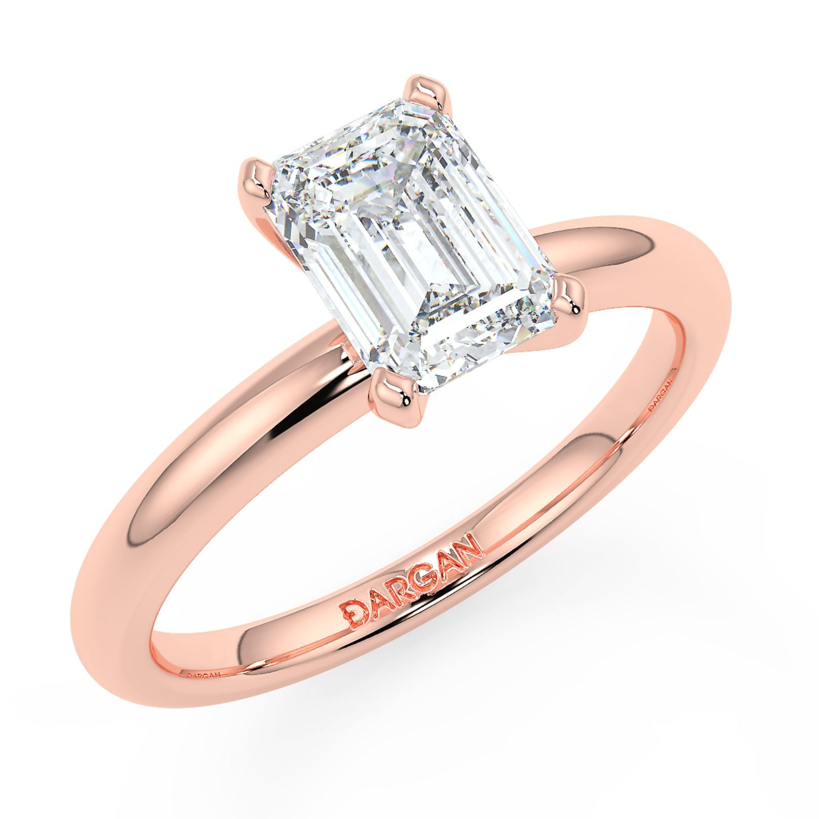 1–3 Carat Emerald Cut Lab Grown Diamond Solitaire Ring | Step-Cut Brilliance | IGI Certified | 18K White, Yellow & Rose Gold