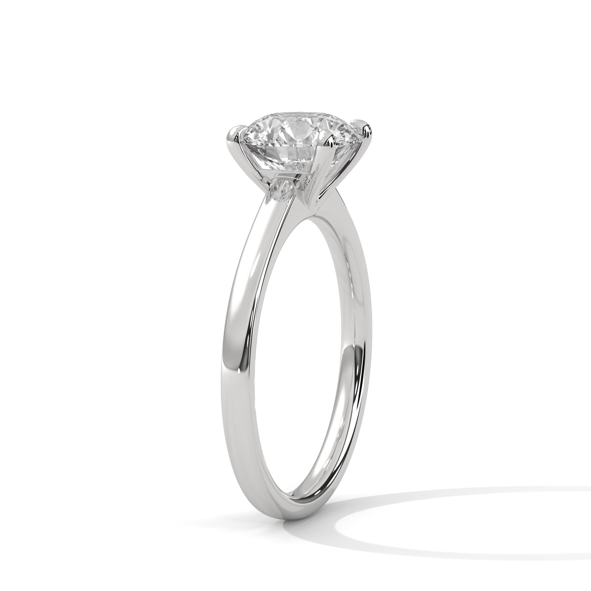 1–3 Carat Round Lab Grown Diamond Solitaire Ring – Classic 4 Prong Setting in 18K White, Yellow or Rose Gold