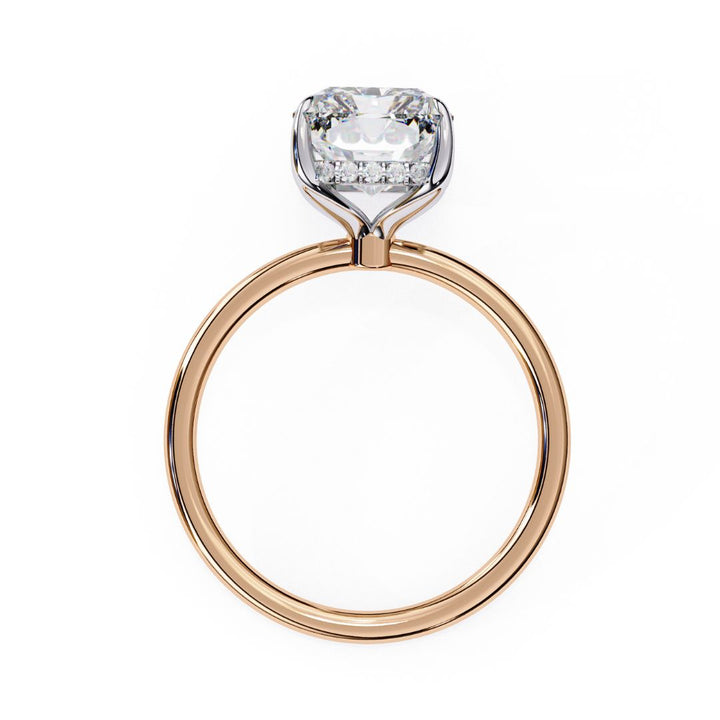 1–5 Carat Radiant Cut Lab Grown Diamond Hidden Halo Ring | Classic Solitaire | Dual Tone Options | IGI Certified | 18K Gold