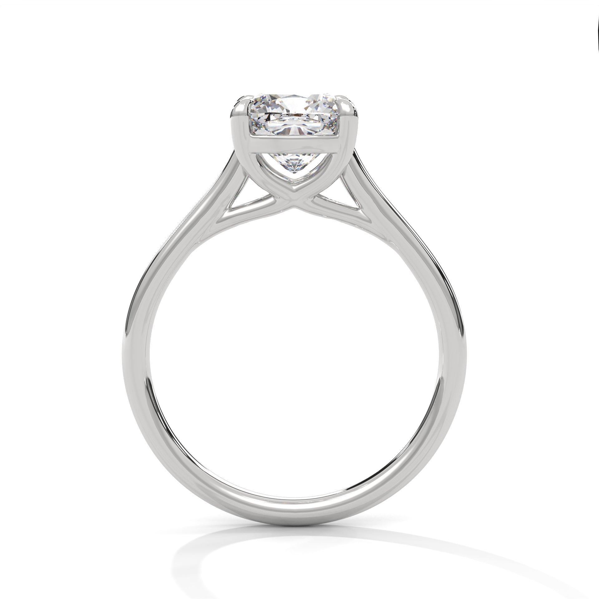 1–3 Carat Cushion Cut Lab Grown Diamond Solitaire Ring – Classic Four Prong Cathedral Setting in 18K White, Yellow or Rose Gold