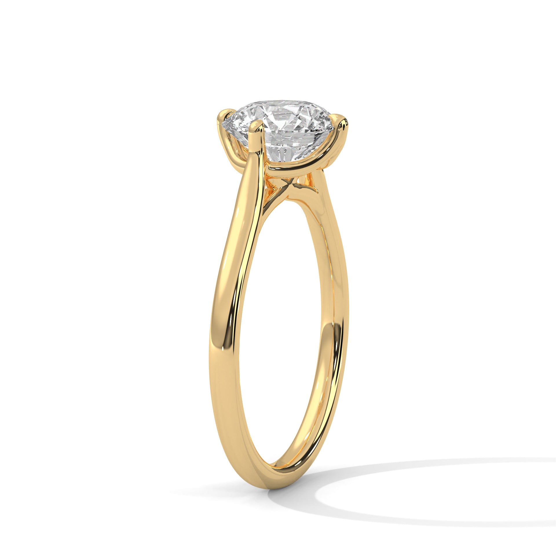 1–3 Carat Round Lab Grown Diamond Solitaire Ring – Tulip Prong Setting in 18K White, Yellow or Rose Gold