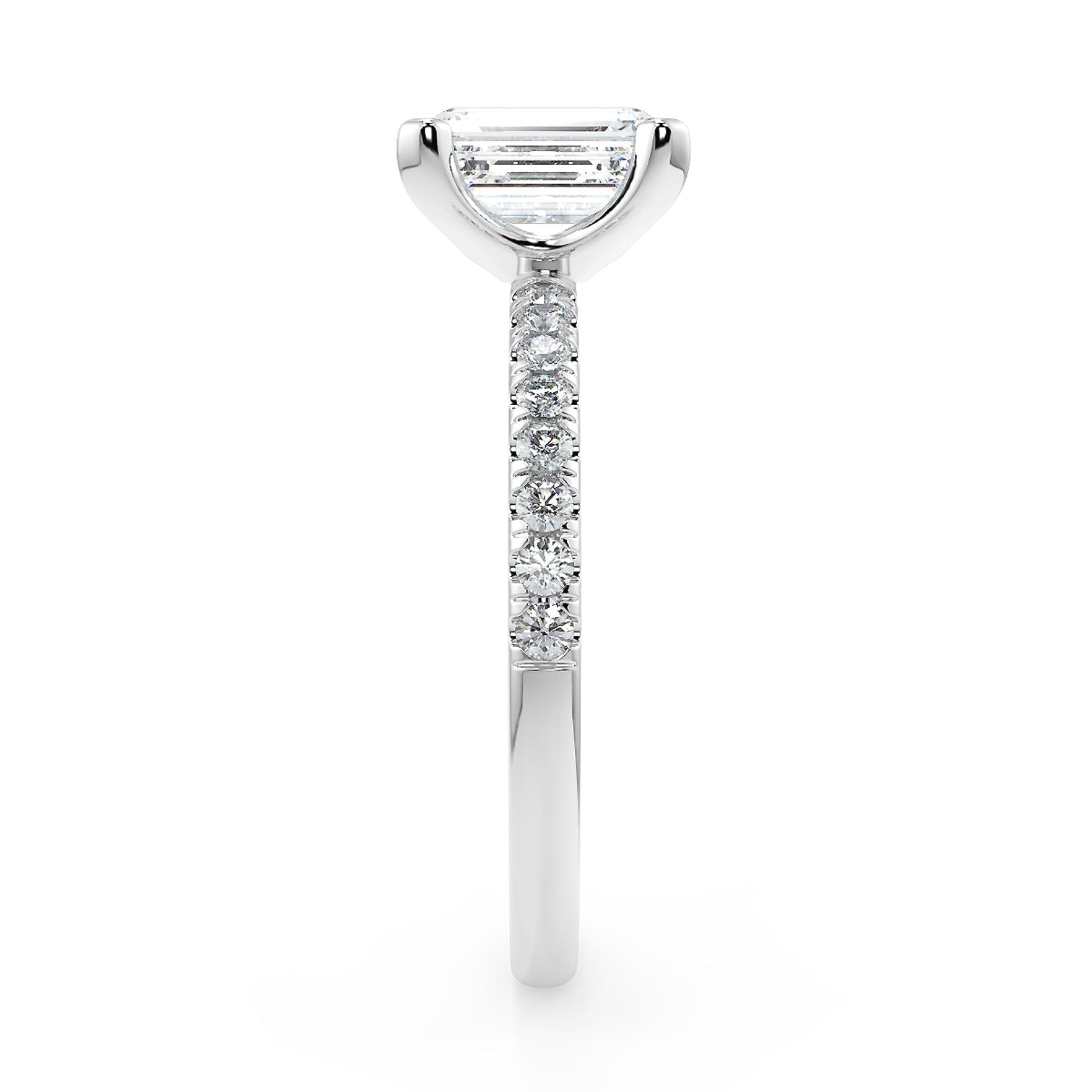 1–3 Carat Emerald Cut Lab Grown Diamond Solitaire Ring | Step-Cut Brilliance | IGI Certified | 18K White, Yellow & Rose Gold