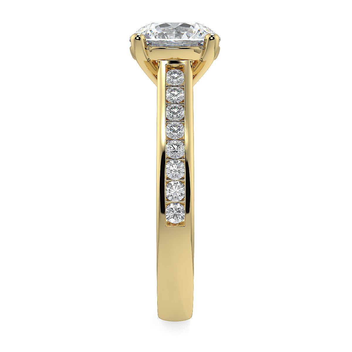 2-3 Carat Round Solitaire Channel Setting Engagement Ring | 18K White, Yellow & Rose Gold | IGI Certified