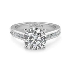 2-3 Carat Round Solitaire Channel Setting Engagement Ring | 18K White, Yellow & Rose Gold | IGI Certified