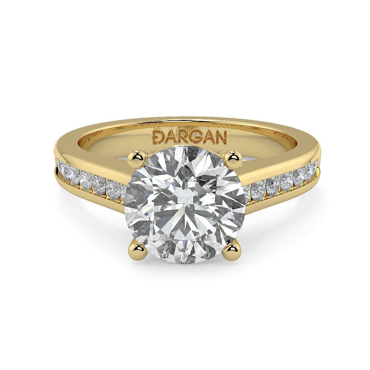 2-3 Carat Round Solitaire Channel Setting Engagement Ring | 18K White, Yellow & Rose Gold | IGI Certified