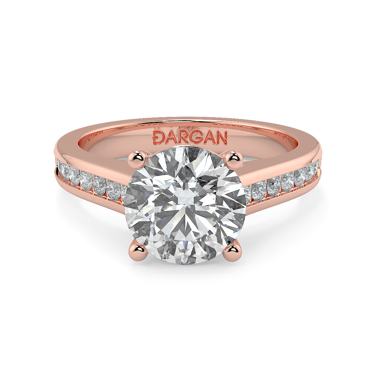 2-3 Carat Round Solitaire Channel Setting Engagement Ring | 18K White, Yellow & Rose Gold | IGI Certified