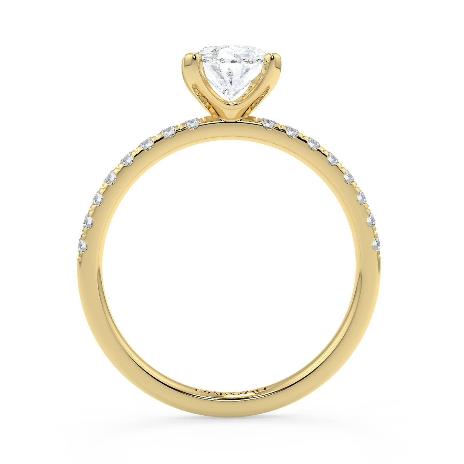 1–3 Carat Oval Cut Lab Grown Diamond Solitaire Ring | Pavé Band | IGI Certified | 18K White, Yellow & Rose Gold