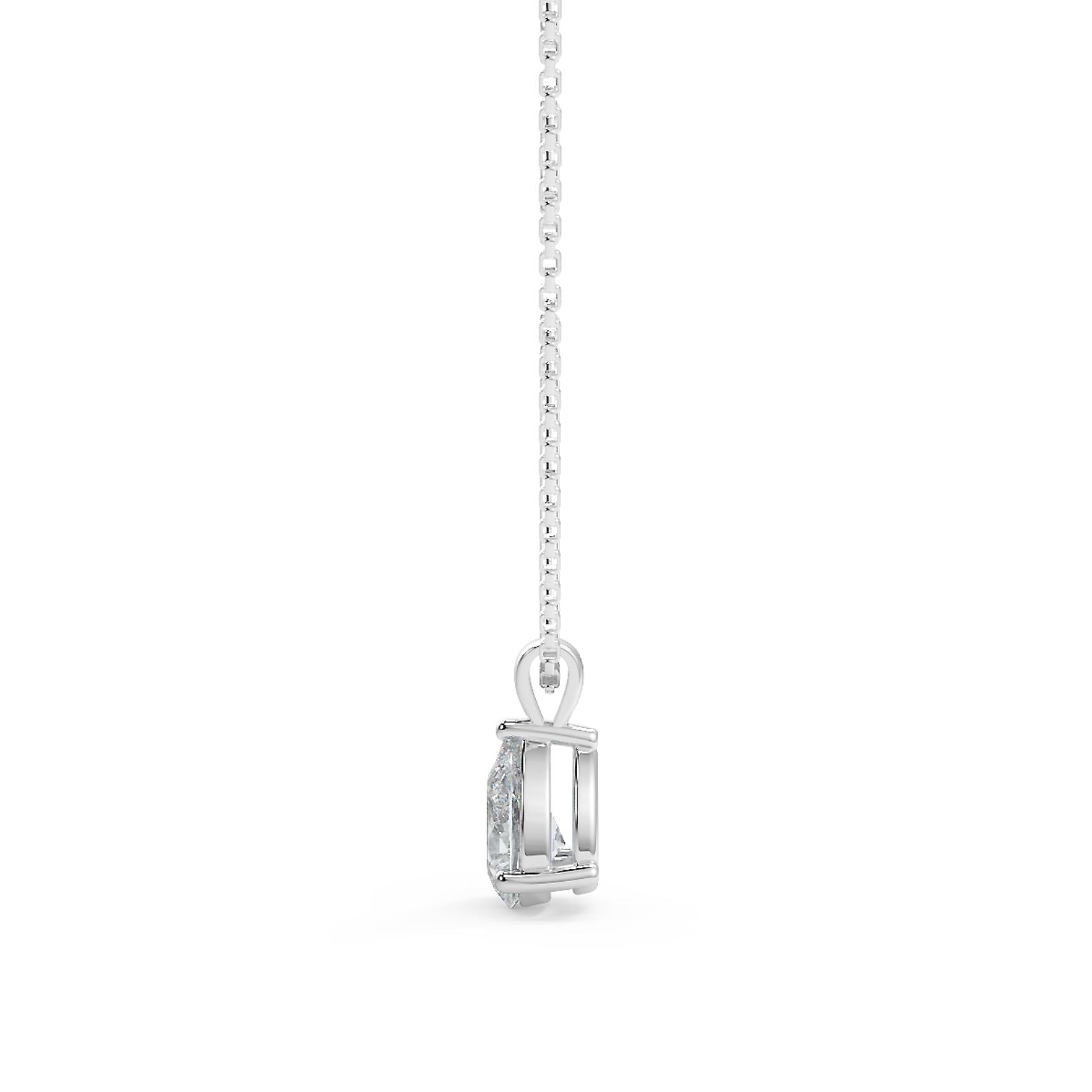 Pear Cut Lab-Grown Diamond Solitaire Pendant Necklace with Chain | 18K Gold | 0.50–3 Carats