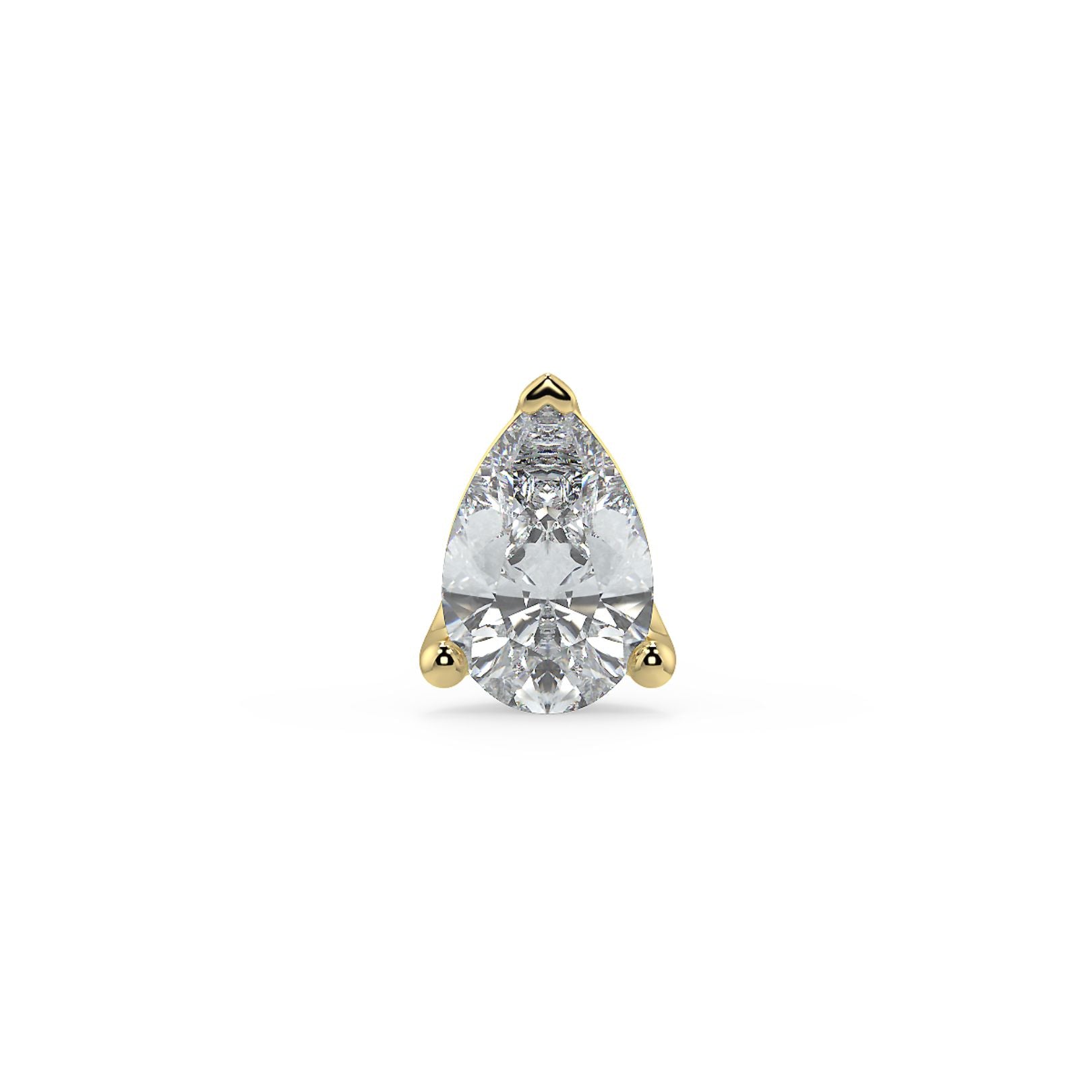 0.50–4 Carat Pear Cut Lab Grown Diamond Stud Earrings | Teardrop Solitaire | 18K White, Yellow & Rose Gold