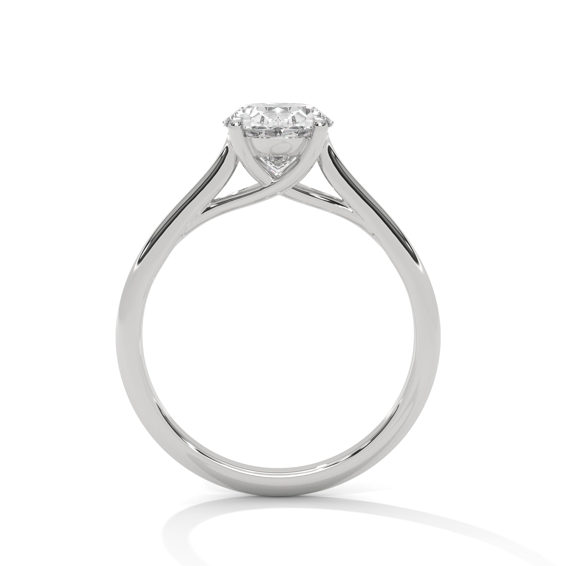 1–3 Carat Oval Lab Grown Diamond Solitaire Ring – Four Prong Setting in 18K Gold