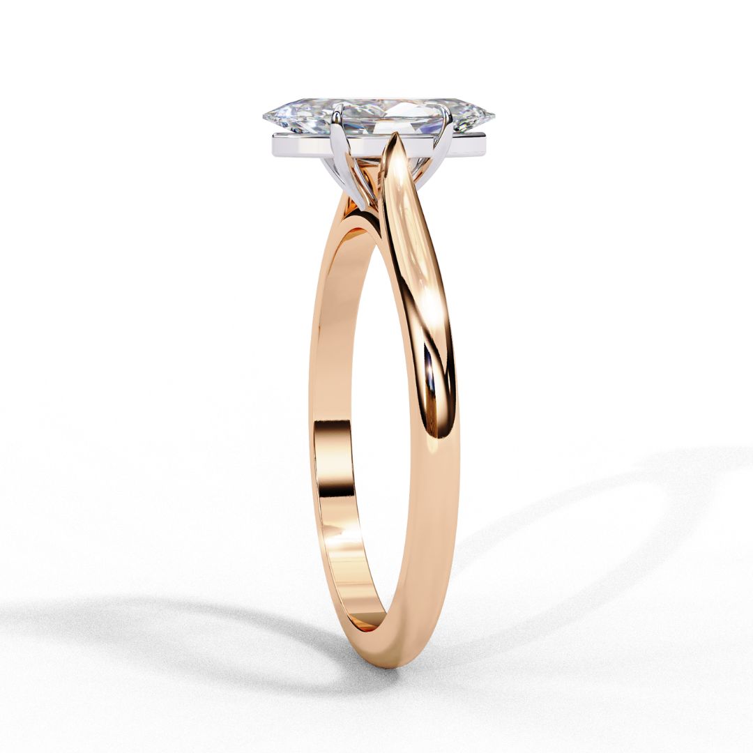 Marquise-Cut Solitaire Diamond Ring