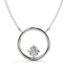 Circle Lab-Grown Solitaire Diamond Pendant