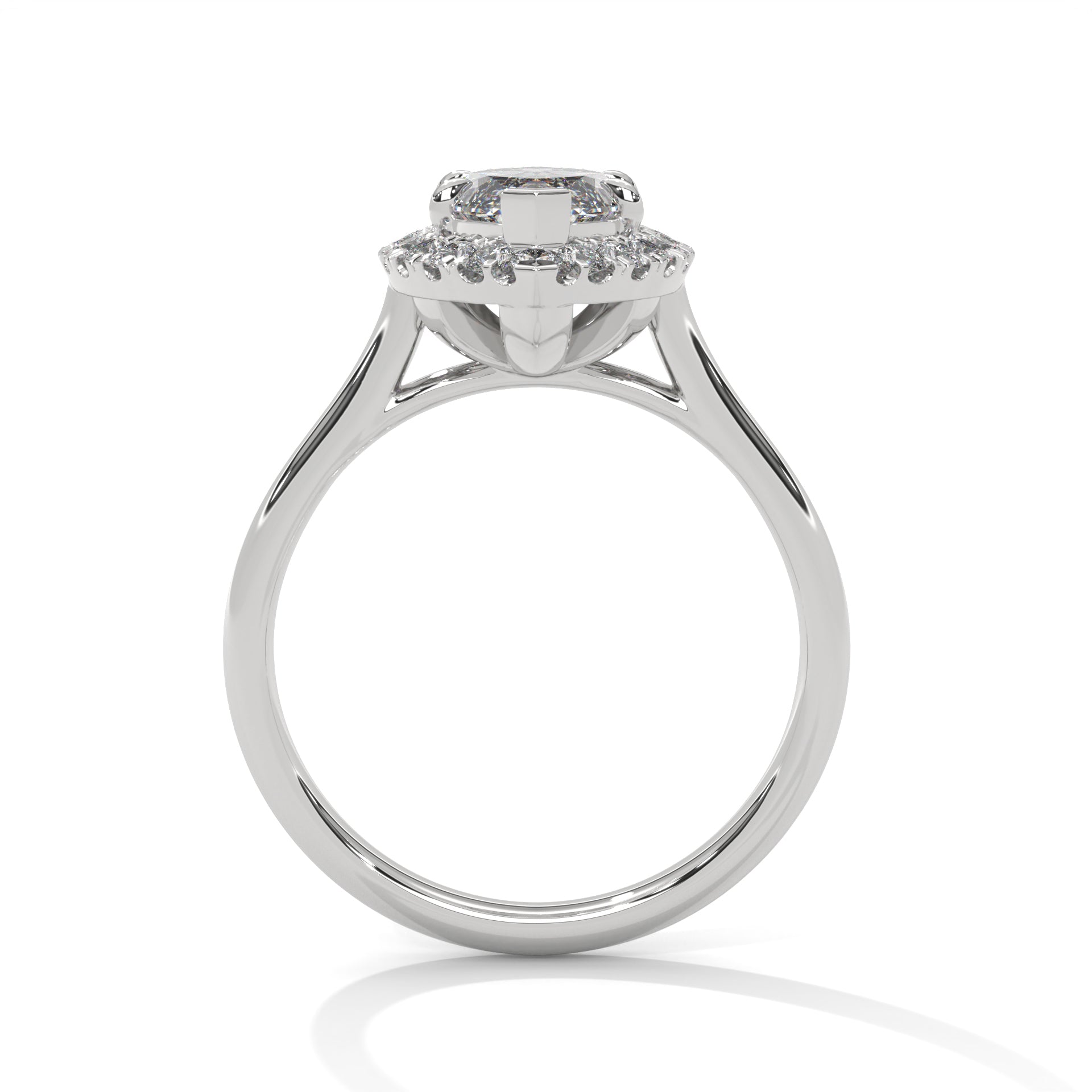 1–3 Carat Marquise Lab-Grown Diamond Solitaire Engagement Ring with Halo – 18K Gold