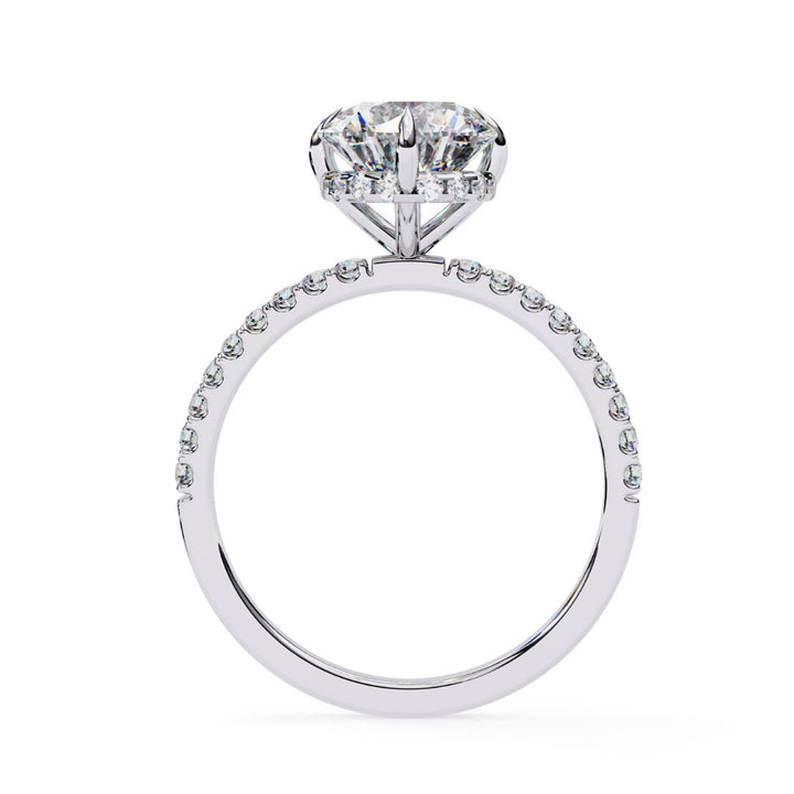 Round Lab-Grown Diamond Hidden Halo Pavé Ring