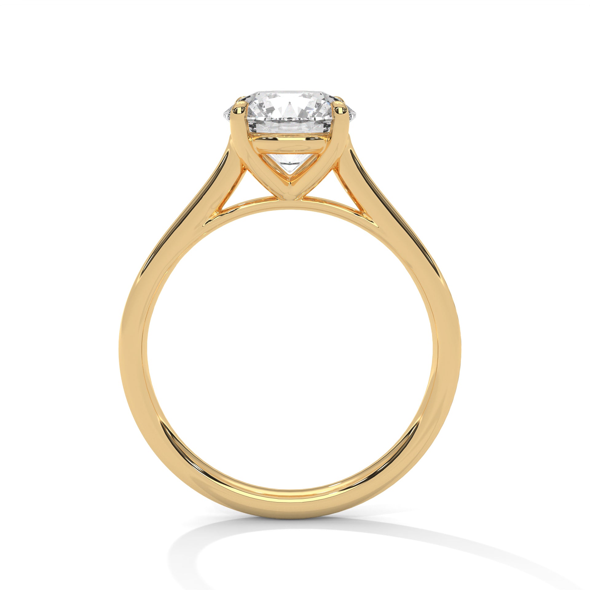 1–3 Carat Round Lab Grown Diamond Solitaire Ring – Cathedral Classic 4-Prong Setting, 18K Gold