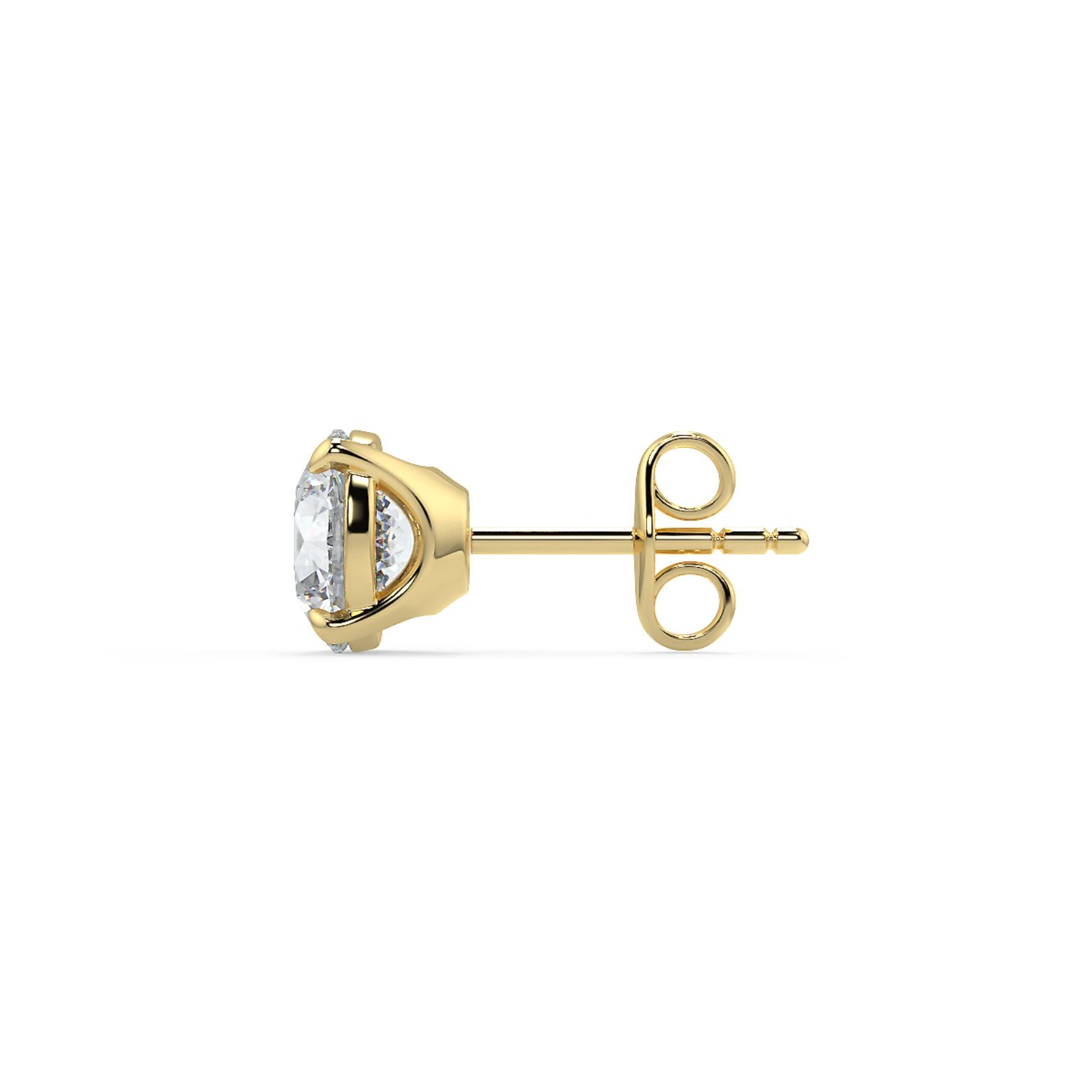 0.50–6 Carat Round Lab Grown Diamond Stud Earrings | Classic Solitaire | 18K White, Yellow & Rose Gold