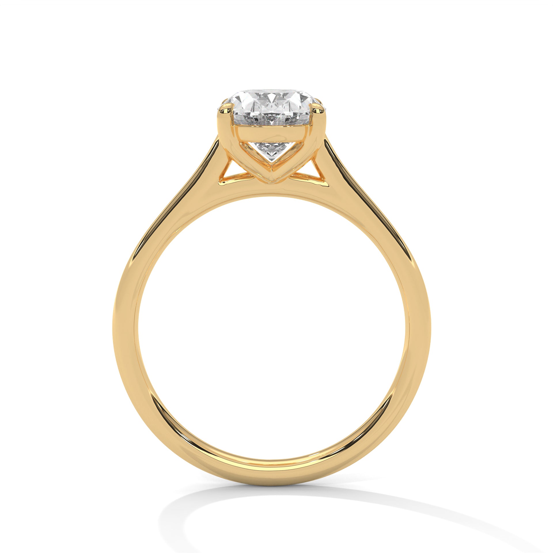 1–3 Carat Oval Lab Grown Diamond Solitaire Ring – Cathedral Setting, 18K Gold