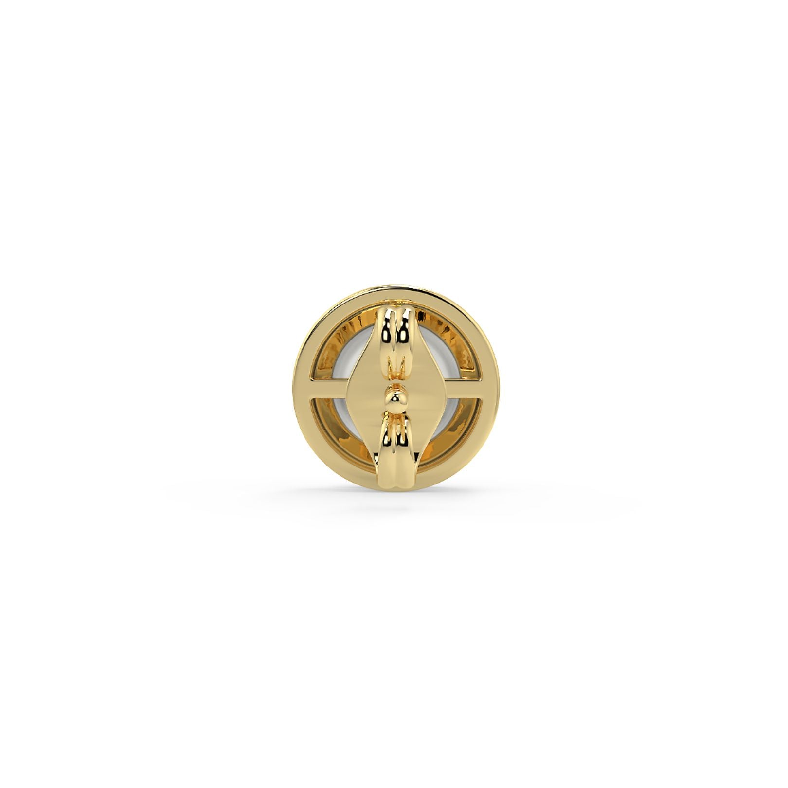 5mm Pearl & Lab-Grown Diamond Halo Stud Earrings in 18K White, Yellow & Rose Gold