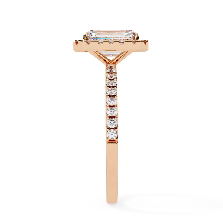 Emerald-Cut Lab-Grown Diamond Halo Ring